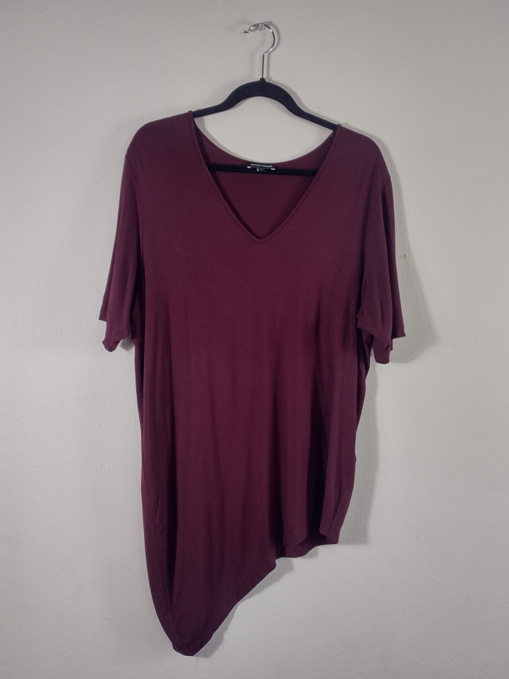 Universal Standard Genevette Asymmetrical Short Sleeve V-Neck Top Size S 14-16